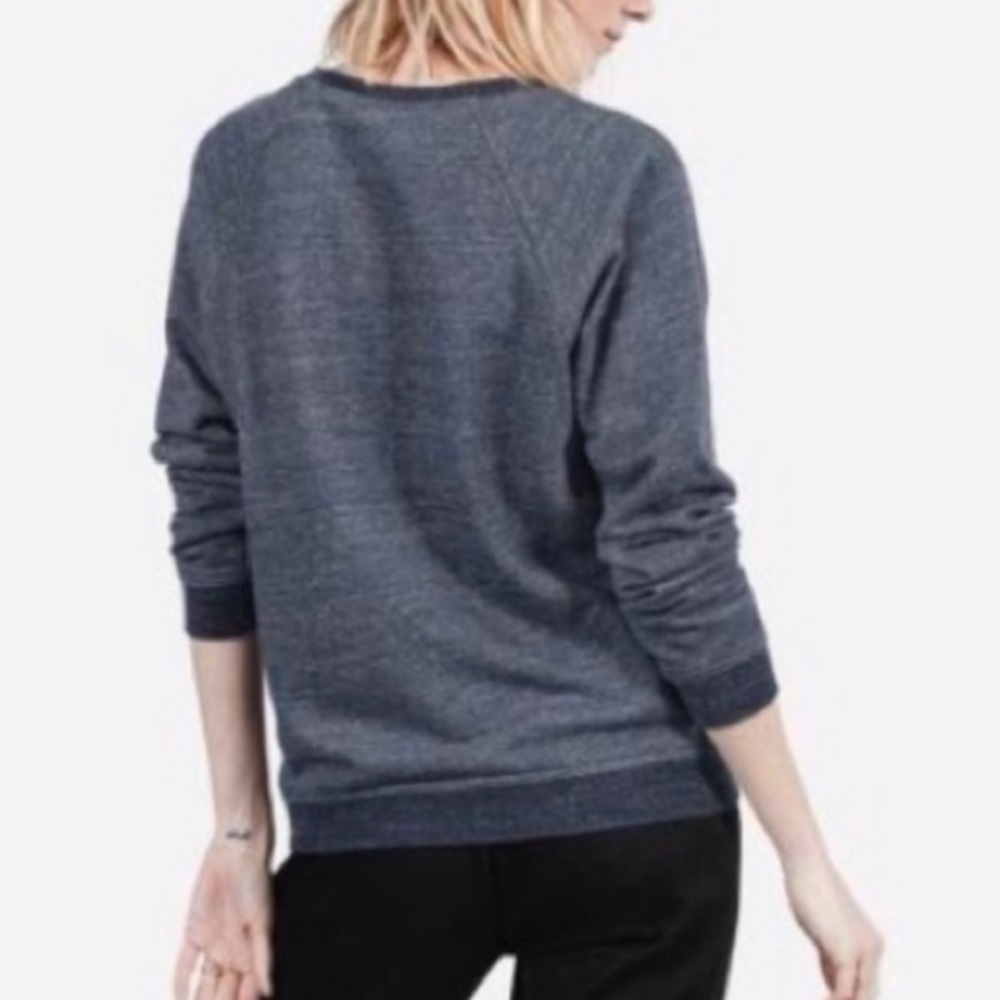 Everlane The Crew Sweatshirt: Marled Navy Blue - Picture 3 of 12